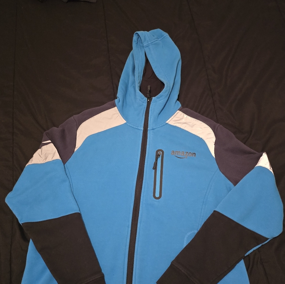Amazon Driver Hoodie Blue and Black Hoodie FITS LIKE A LARGE